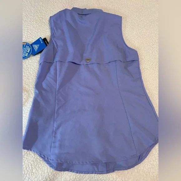 Columbia Women’s  PFG Light Blue Sleeveless Shirt size Medium NWT - Picture 9 of 12